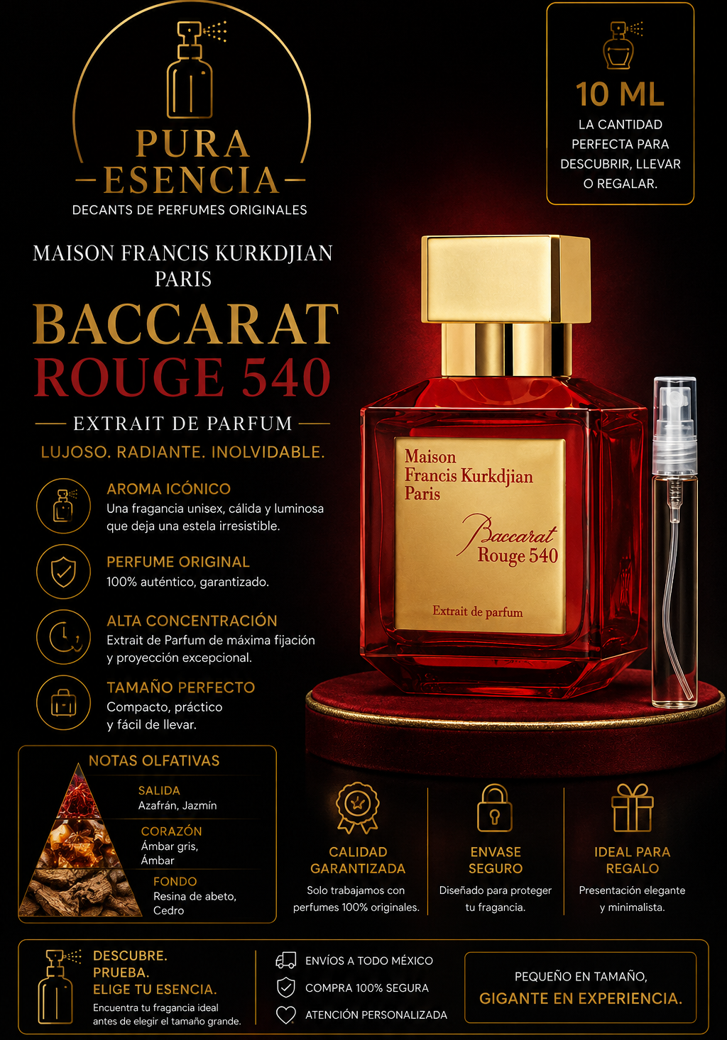 Maison Francis Kurkdjian Baccarat Rouge 540 Extrait — Decant 5 ml y 10 ml