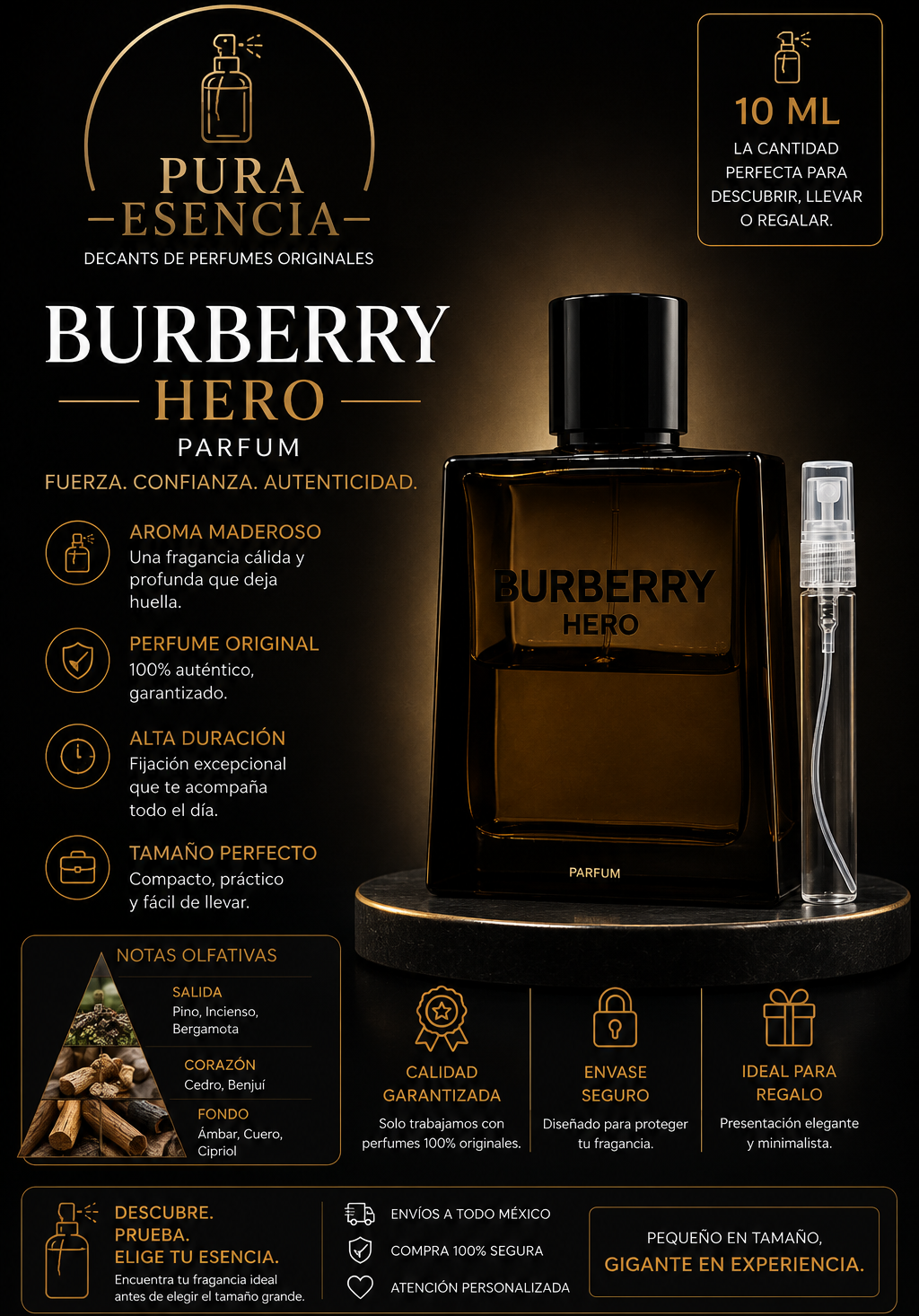 Burberry Hero Parfum — Decant 5 ml y 10 ml