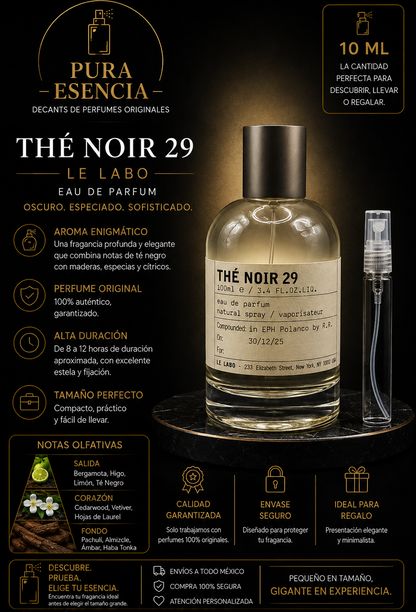 Le Labo Thé Noir 29 — Decant 5 ml y 10 ml