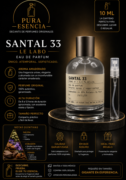 Le Labo Santal 33 — Decant 5 ml y 10 ml