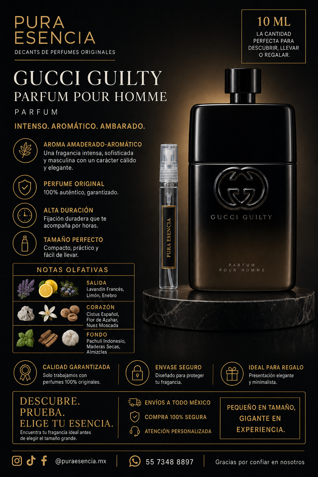 Gucci Guilty Parfum Pour Homme — Decant 5 ml y 10 ml