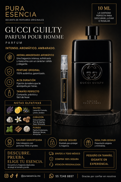 Gucci Guilty Parfum Pour Homme — Decant 5 ml y 10 ml